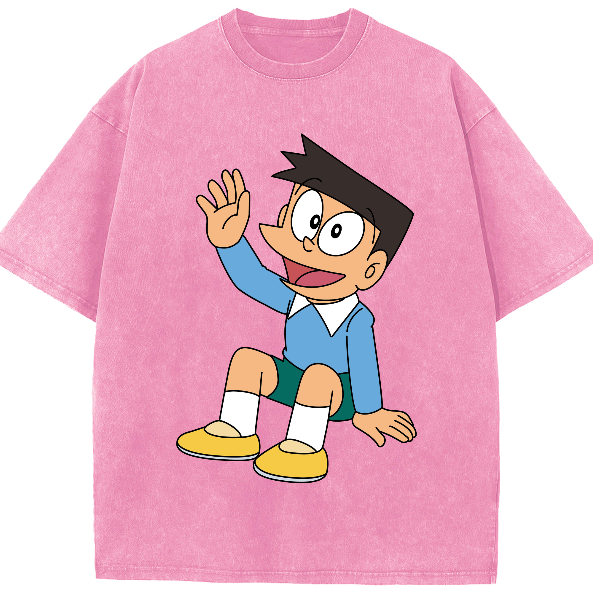 （画像用） ドラえもん 骨川 スネ夫 Doraemon Honekawa Suneo 綿100% ヴィンテージ風 半袖Tシャツ（フロントプリント）